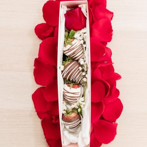 Rose Box with Chocolate Covered Strawberries